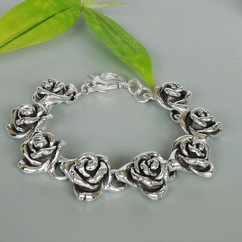 Sterling Silver Rose Bracelet image