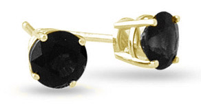 0.20 Carat Round Black Diamond Stud Earrings in 14K Yellow Gold