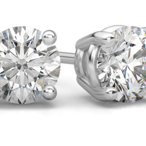 0.20 Carat Round Diamond Stud Earrings in 14K White Gold