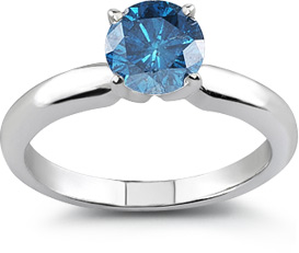 0.25 Carat Blue Diamond Solitaire Ring