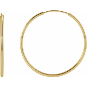1" Flexible Endless Hoop Earrings in 14K Gold