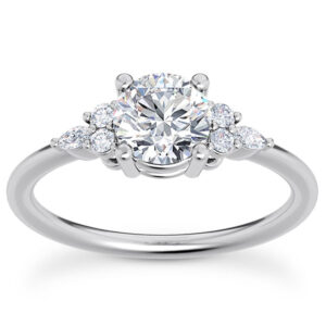 1.15 Carat Diamond Trinity Round and Marquise Engagement Ring