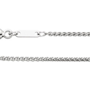 1.2mm Platinum Wheat Chain Necklace