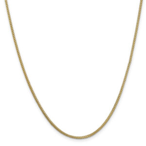 1.3mm 14K Solid Gold Franco Chain Necklace, 24 Inches