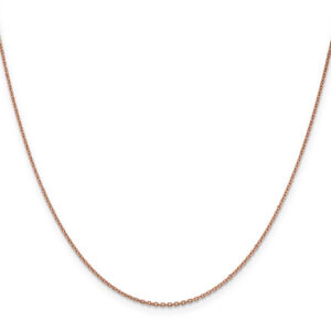 1.4mm 14k rose gold cable chain necklace