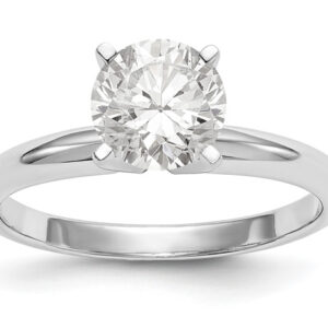 1.75 Carat Moissanite Solitaire Engagement Ring, 14K White Gold