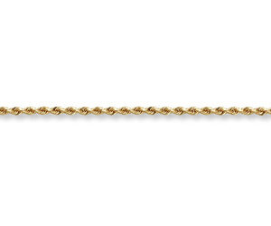 10K Gold 1.5mm Diamond-Cut Rope Chain Necklace
