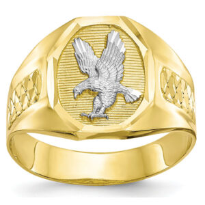 10K Gold and Rhodium American Eagle Ring