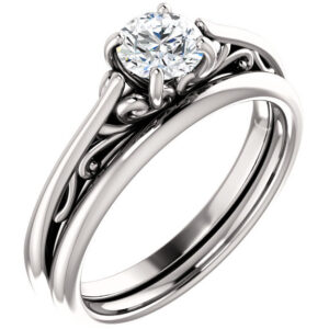 1/2 Carat Flourish Diamond Bridal Wedding Ring Set