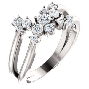 1/2 Carat Stylish Diamond Cluster Ring in 14K White Gold