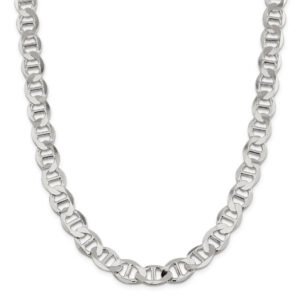 12mm Sterling Silver Mariner Chain Necklace, 20"