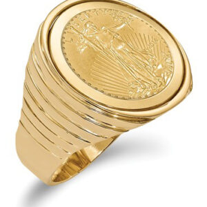 14K Gold 1/10 Ounce American Eagle Coin Ring