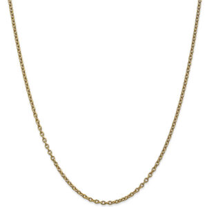 14K Gold 2.4mm Cable Chain Necklace