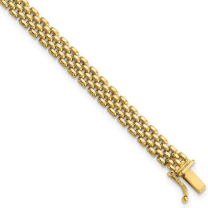 14K Gold 6mm Women's Panther Link Bracelet