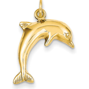 14K Gold Dolphin Pendant