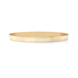 14K Gold Flat Bangle Bracelet, 6mm (1/4")