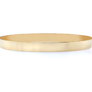 14K Gold Flat Bangle Bracelet, 7mm (just over 1/4")