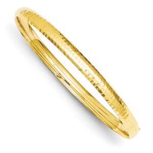 14K Gold Hammered Hinged Bracelet (3/16")