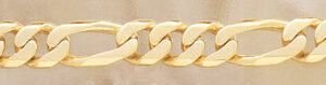 14K Gold Hand-Made 15mm Figaro Link Bracelet