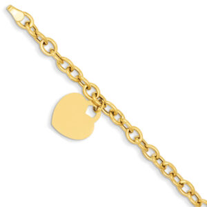 14K Gold Heart Charm Bracelet