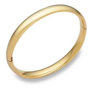 14K Gold Hinged Plain Bangle Bracelet (5/16")