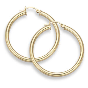 14K Gold Hoop Earrings - 1 1/4" (4mm thickness)