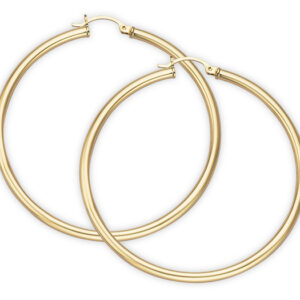 14K Gold Hoop Earrings - 1 3/4" diameter (3mm thickness)
