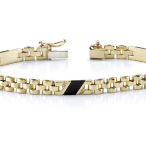 14K Gold Ladies' Design Onyx Bracelet