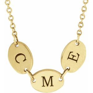 14K Gold Personalized Family Engravable Disc Necklace
