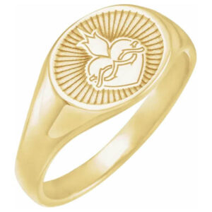 14K Gold Sacred Heart Ring