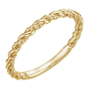 14K Gold Stackable Rope Ring