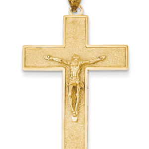 14K Gold Textured Crucifix Pendant