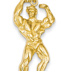 14K Gold Weight Lifting Pendant