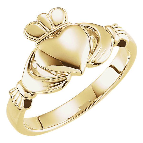 14K Gold Women's Claddagh Ring - Jewelry for Men