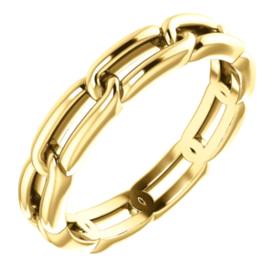 14K Gold Women's Link Design Wedding Band Ring