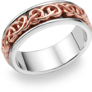 14K Rose Gold Celtic Knot Wedding Band Ring