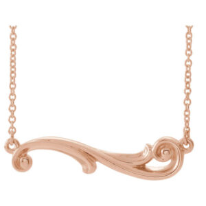 14K Rose Gold Free-Form Paisley Bar Necklace