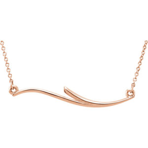 14K Rose Gold Freeform Bar Necklace