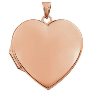 14K Rose Gold Heart Locket Pendant Necklace