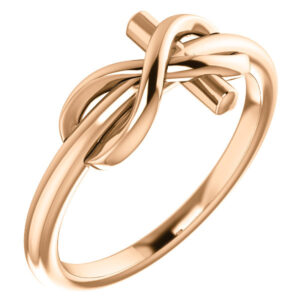 14K Rose Gold Infinity Cross Ring