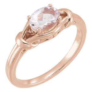 14K Rose Gold Morganite Knot Ring