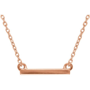 14K Rose Gold Petite Bar Necklace