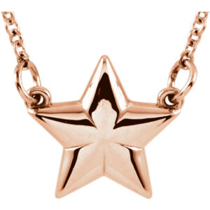 14K Rose Gold Star Necklace