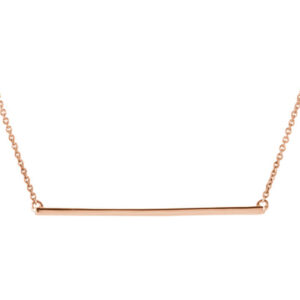 14K Rose Gold Straight Bar Necklace