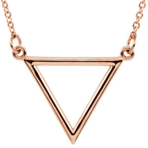 14K Rose Gold Triangle Necklace