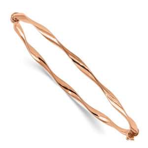 14K Rose Gold Twist Bangle Bracelet