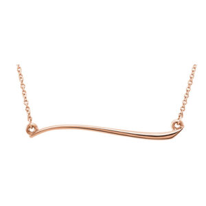 14K Rose Gold Wave Bar Necklace