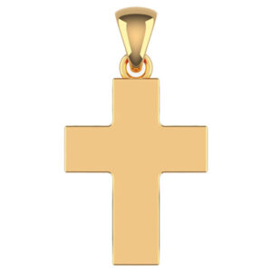 14K Solid Gold Plain Thick Cross Pendant