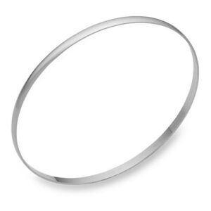 14K Solid White Gold Bangle Bracelet, 3mm