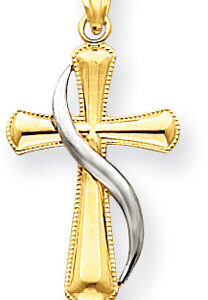 14K Two-Tone Gold Methodist Cross Pendant